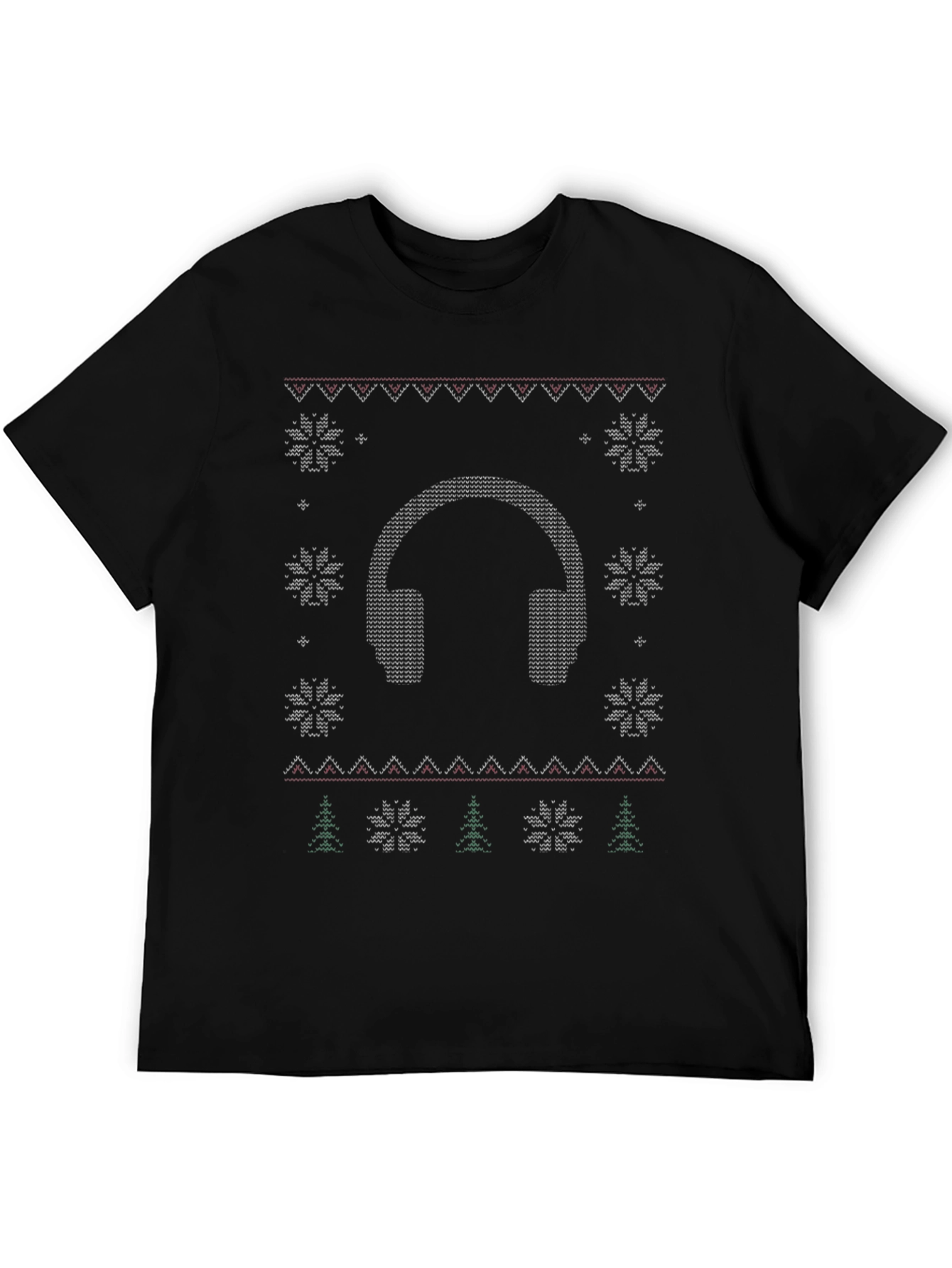 Festive Headphone Christmas Sweater Tee