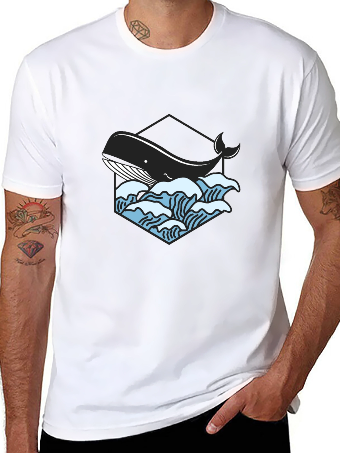 Whale Graphic Tee - Cool Ocean Design