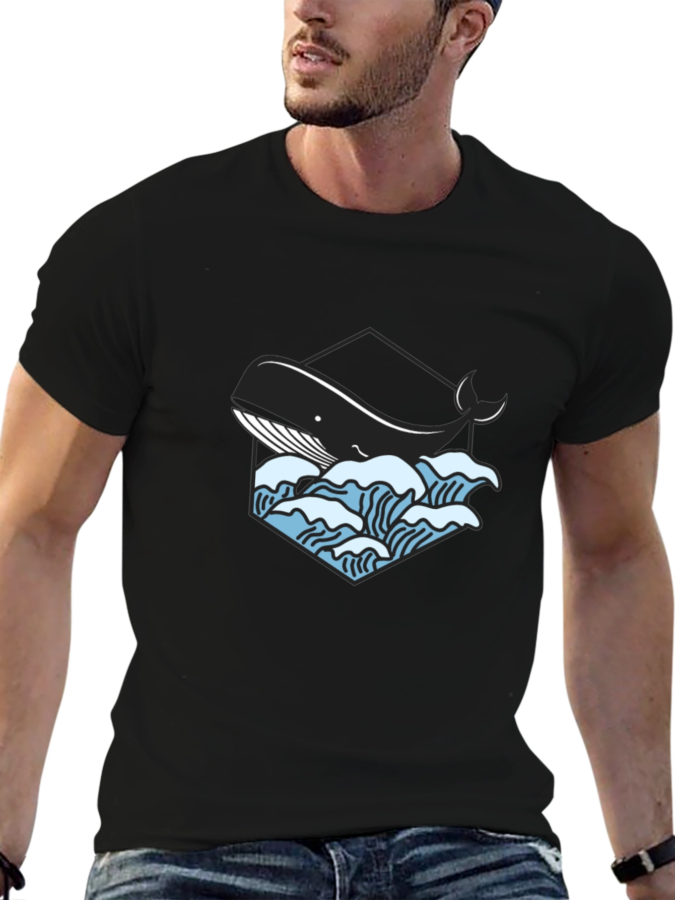 Whale Graphic Tee - Cool Ocean Design