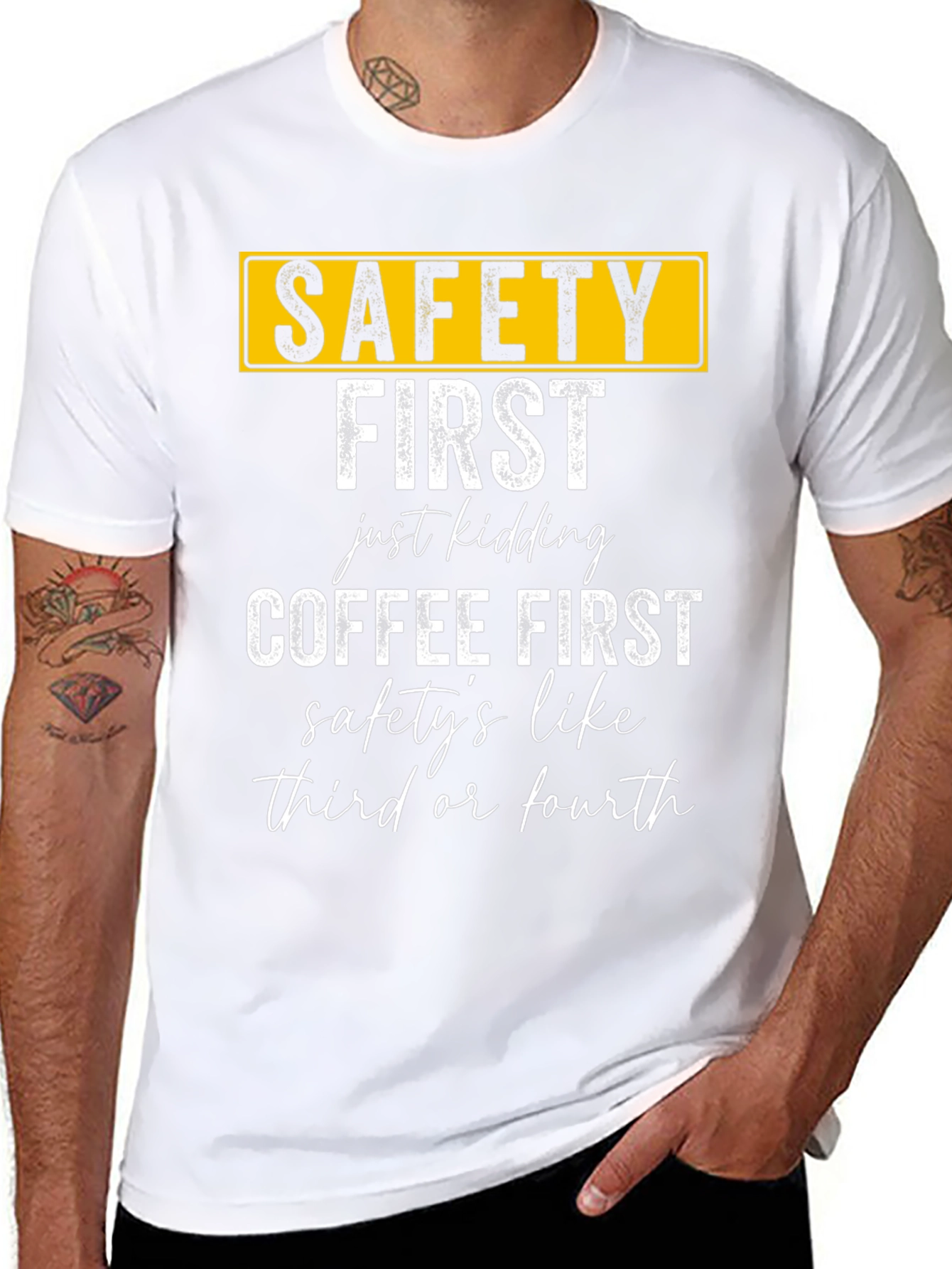 Safety Then Coffee Graphic T-Shirt
