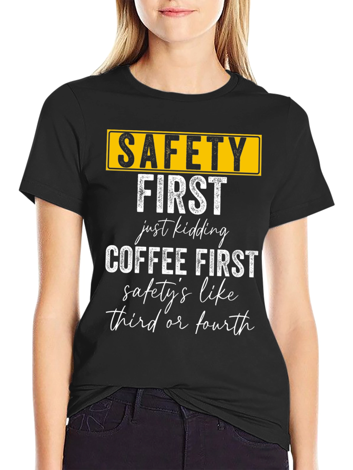Safety Then Coffee Graphic T-Shirt