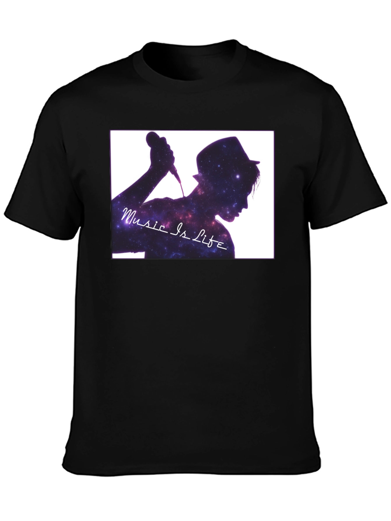 Music is Life Galaxy Graphic T-Shirt