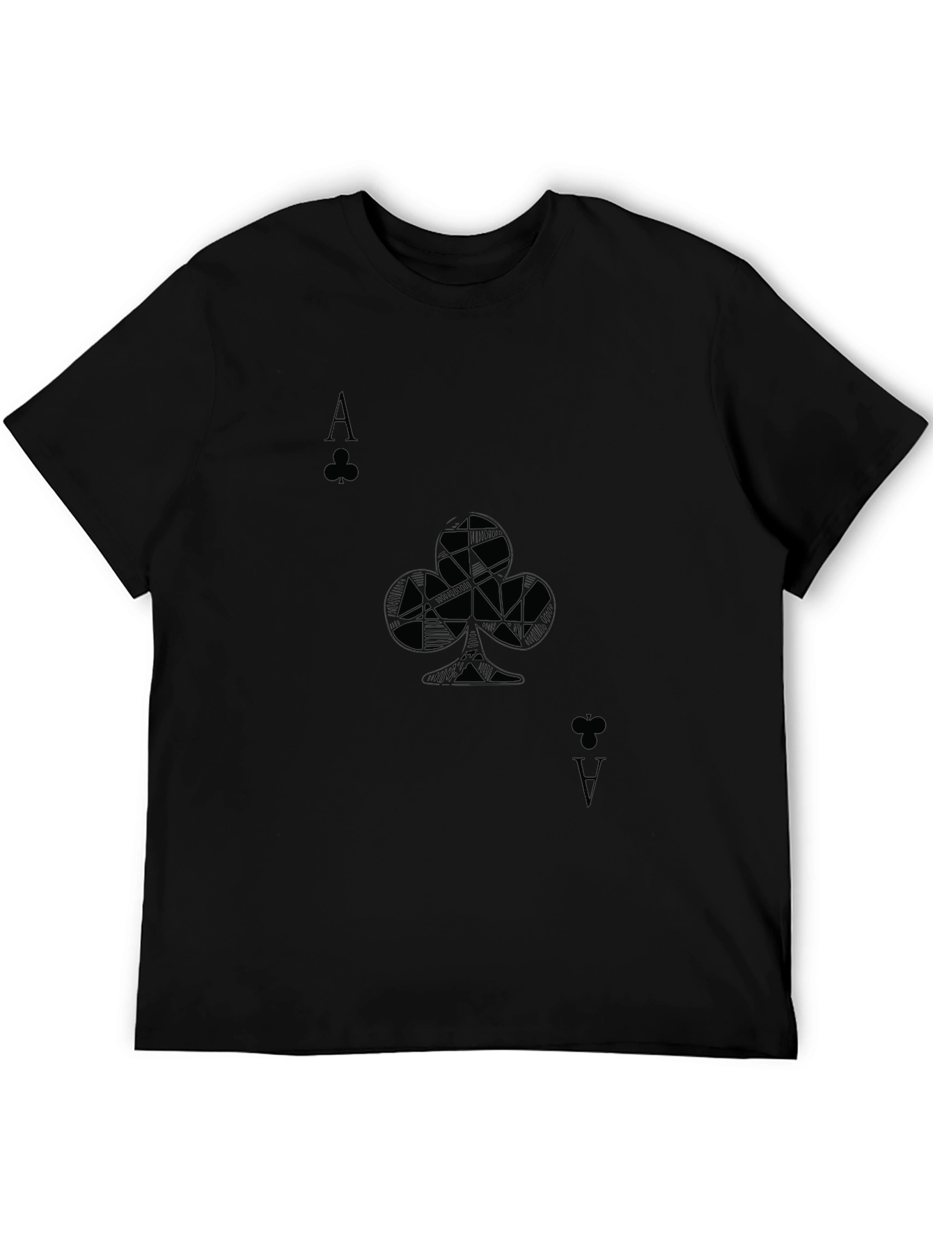 Ace of Clubs Graphic Tee - Stylish Black T-Shirt