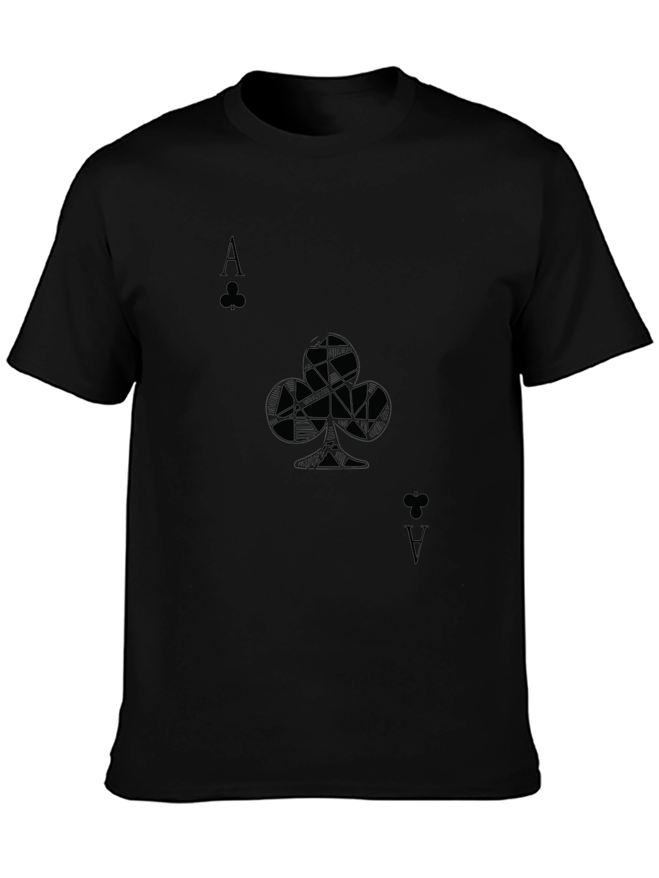 Ace of Clubs Graphic Tee - Stylish Black T-Shirt