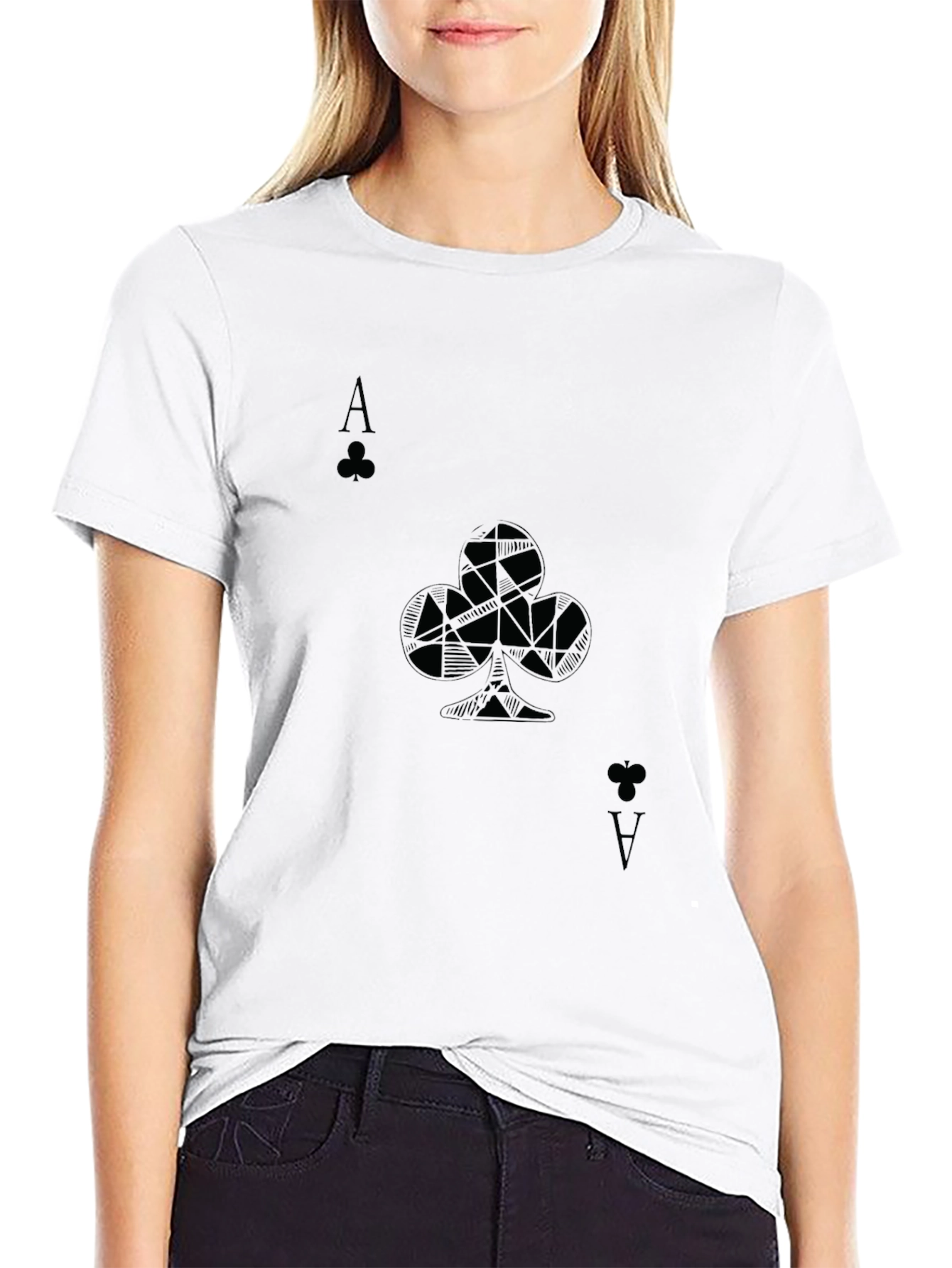 Ace of Clubs Graphic Tee - Stylish Black T-Shirt