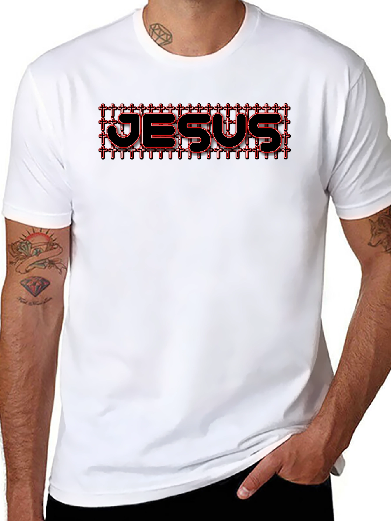 Jesus Cross T-Shirt Black Christian Graphic Tee