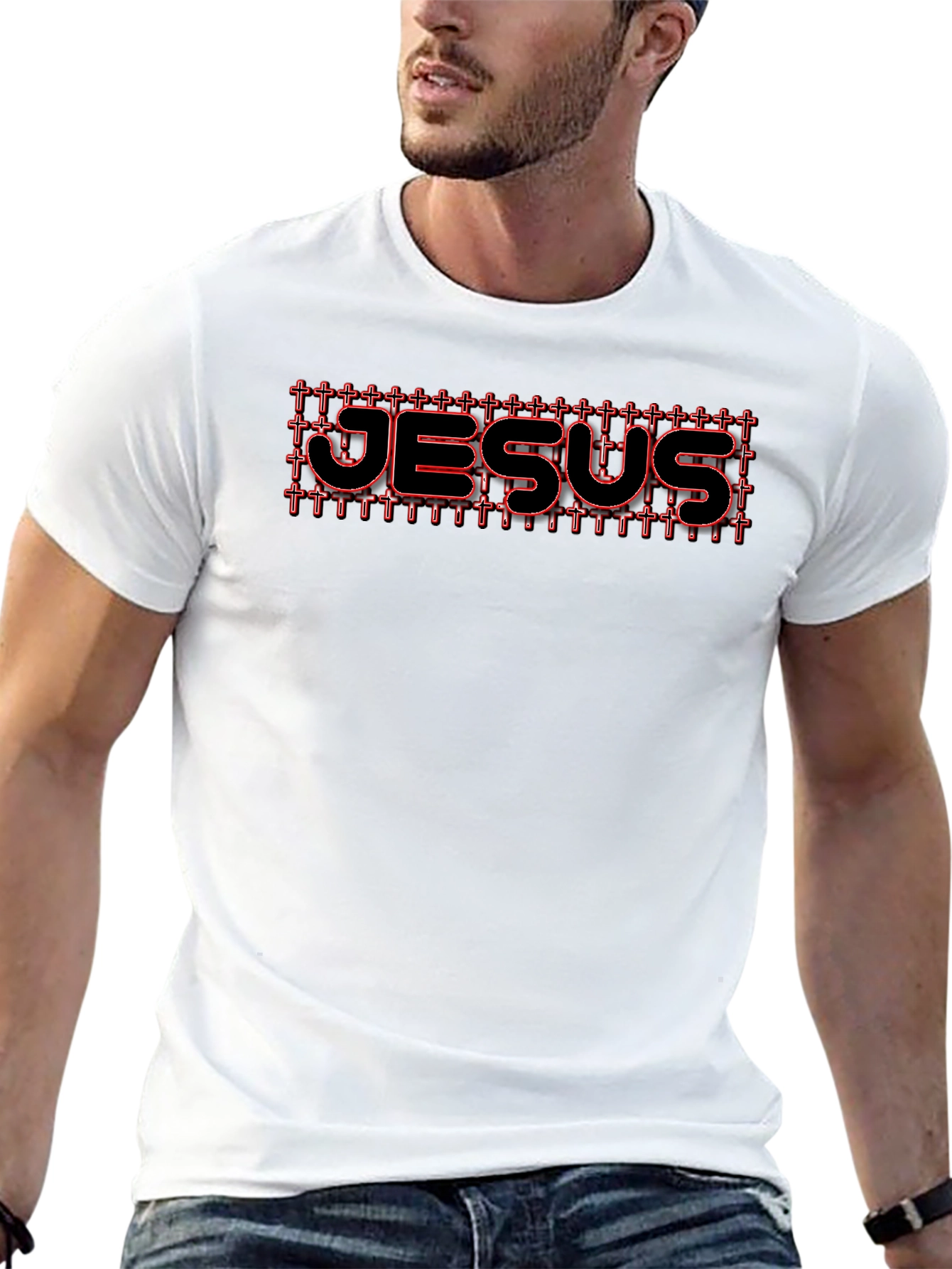 Jesus Cross T-Shirt Black Christian Graphic Tee