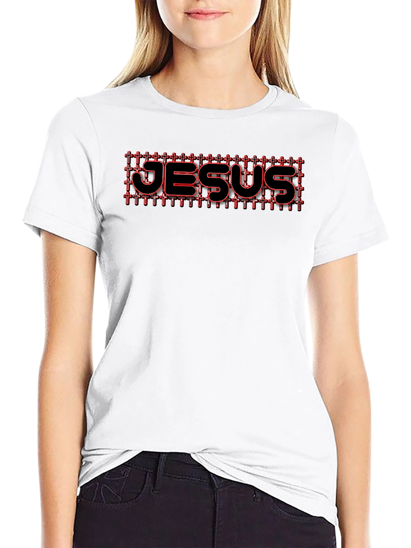 Jesus Cross T-Shirt Black Christian Graphic Tee