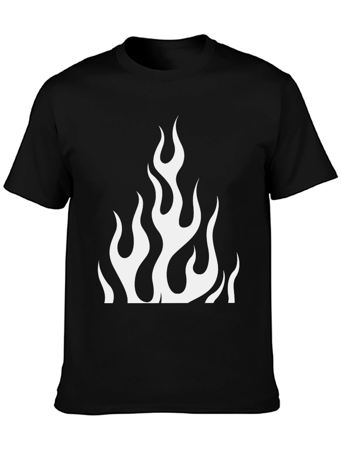 Cool Black T-Shirt with White Flames