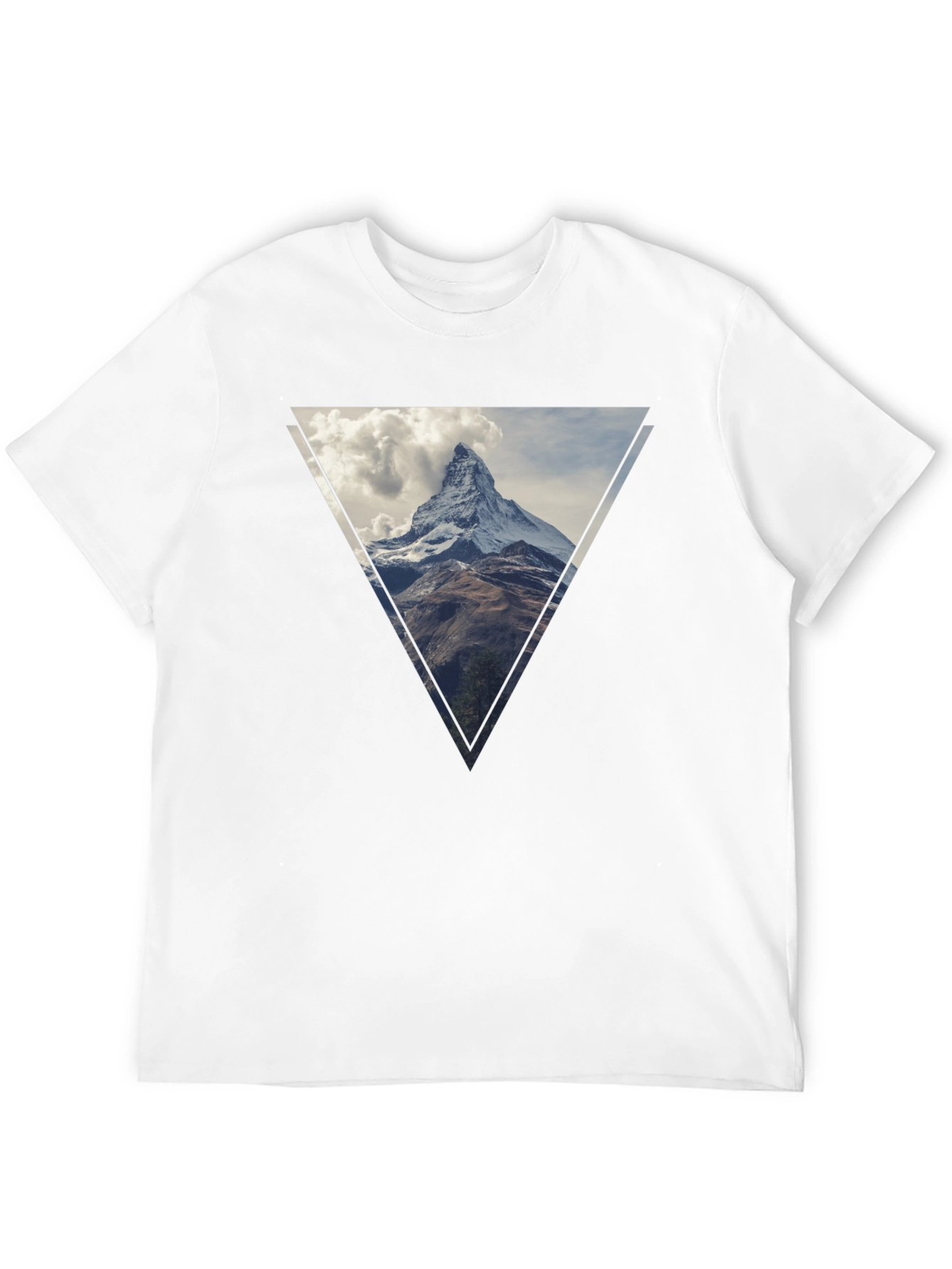 Mountain Peak Triangle Graphic Tee - Black