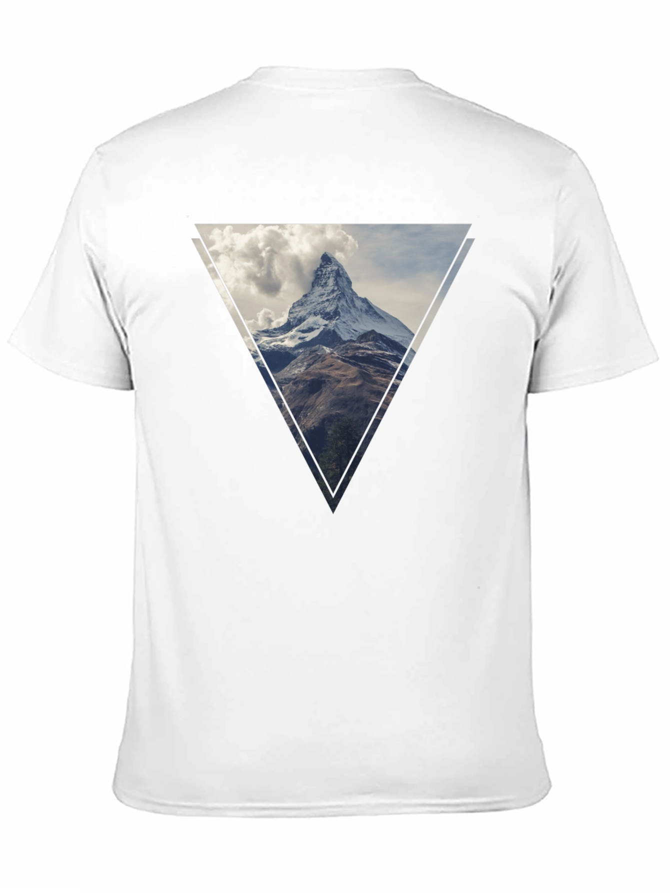 Mountain Peak Triangle Graphic Tee - Black