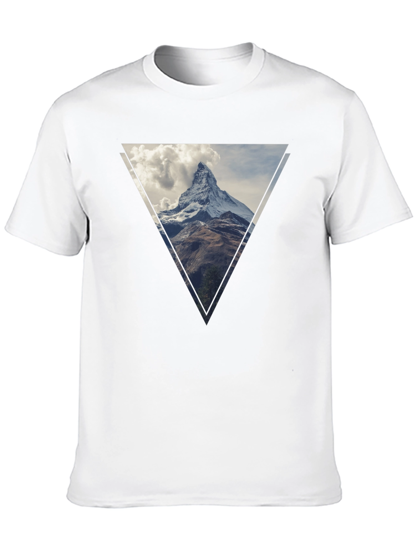 Mountain Peak Triangle Graphic Tee - Black