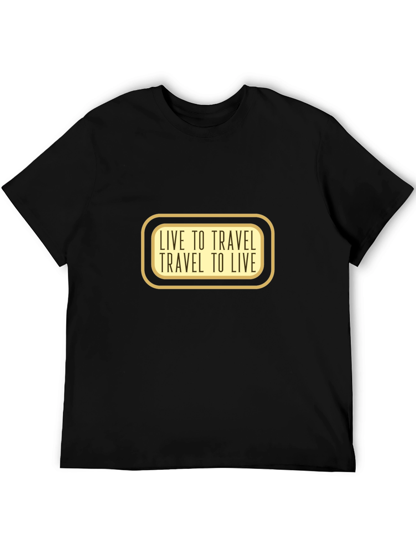 Travel Quote Graphic Tee - Black Crew Neck T-Shirt