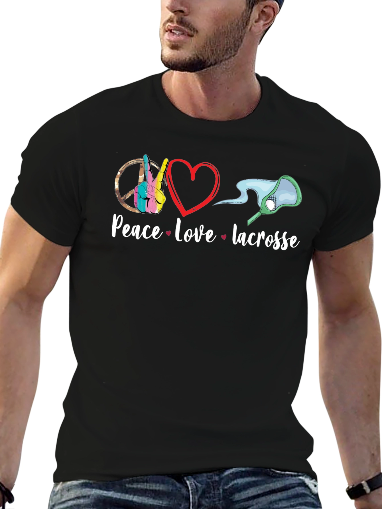 Peace Love Lacrosse Graphic T-Shirt