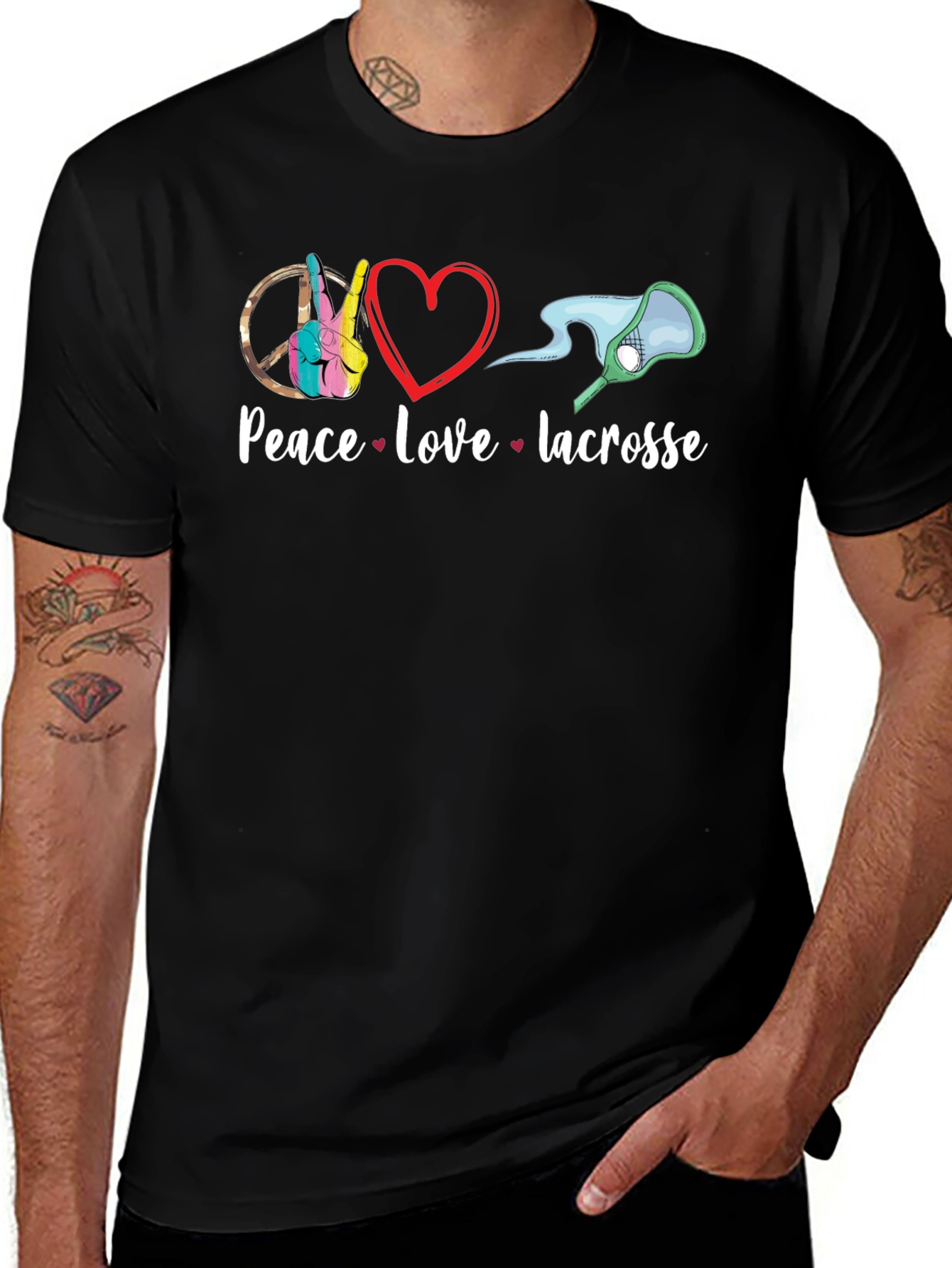Peace Love Lacrosse Graphic T-Shirt