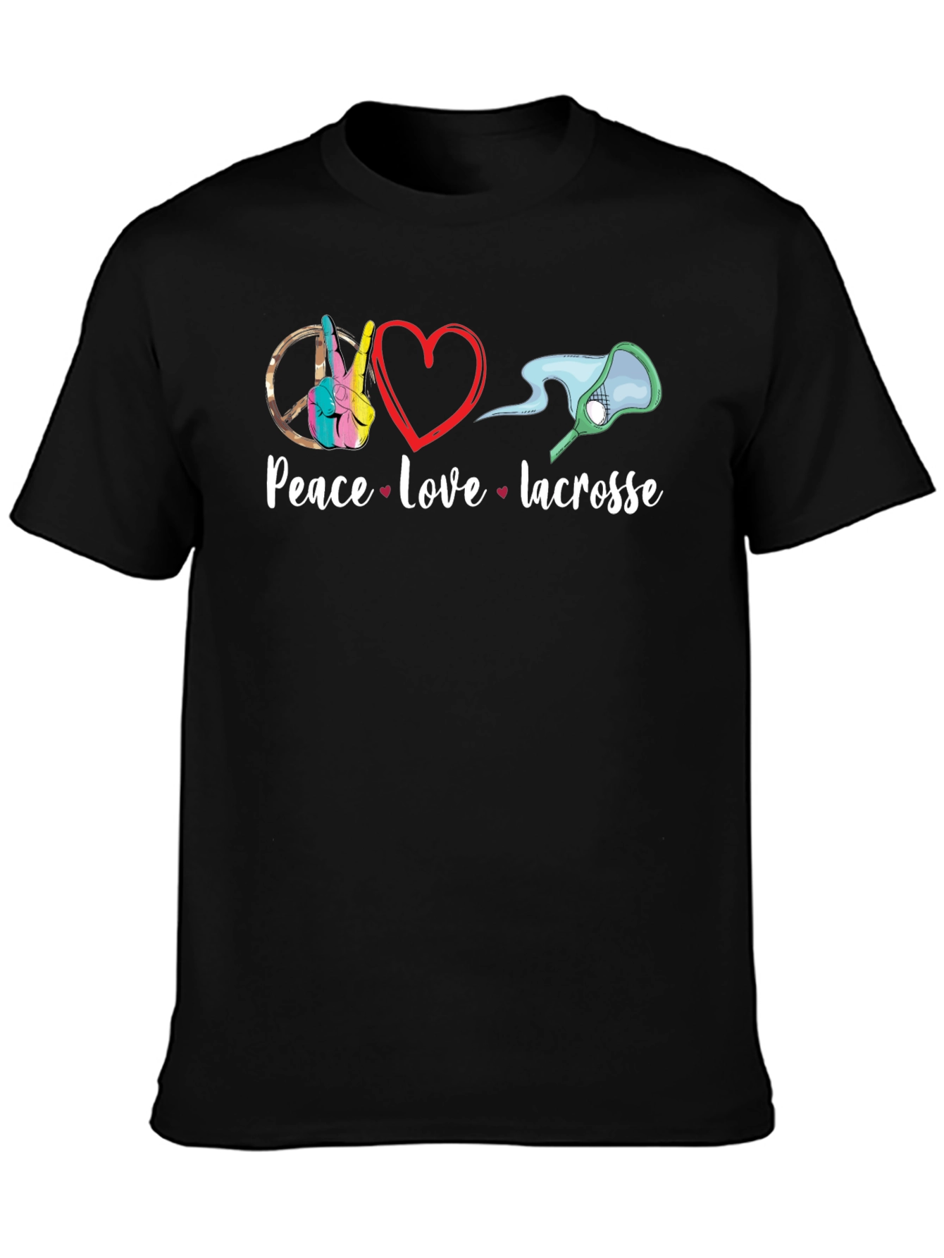 Peace Love Lacrosse Graphic T-Shirt