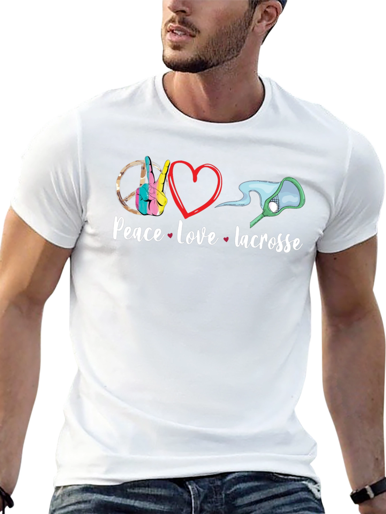 Peace Love Lacrosse Graphic T-Shirt