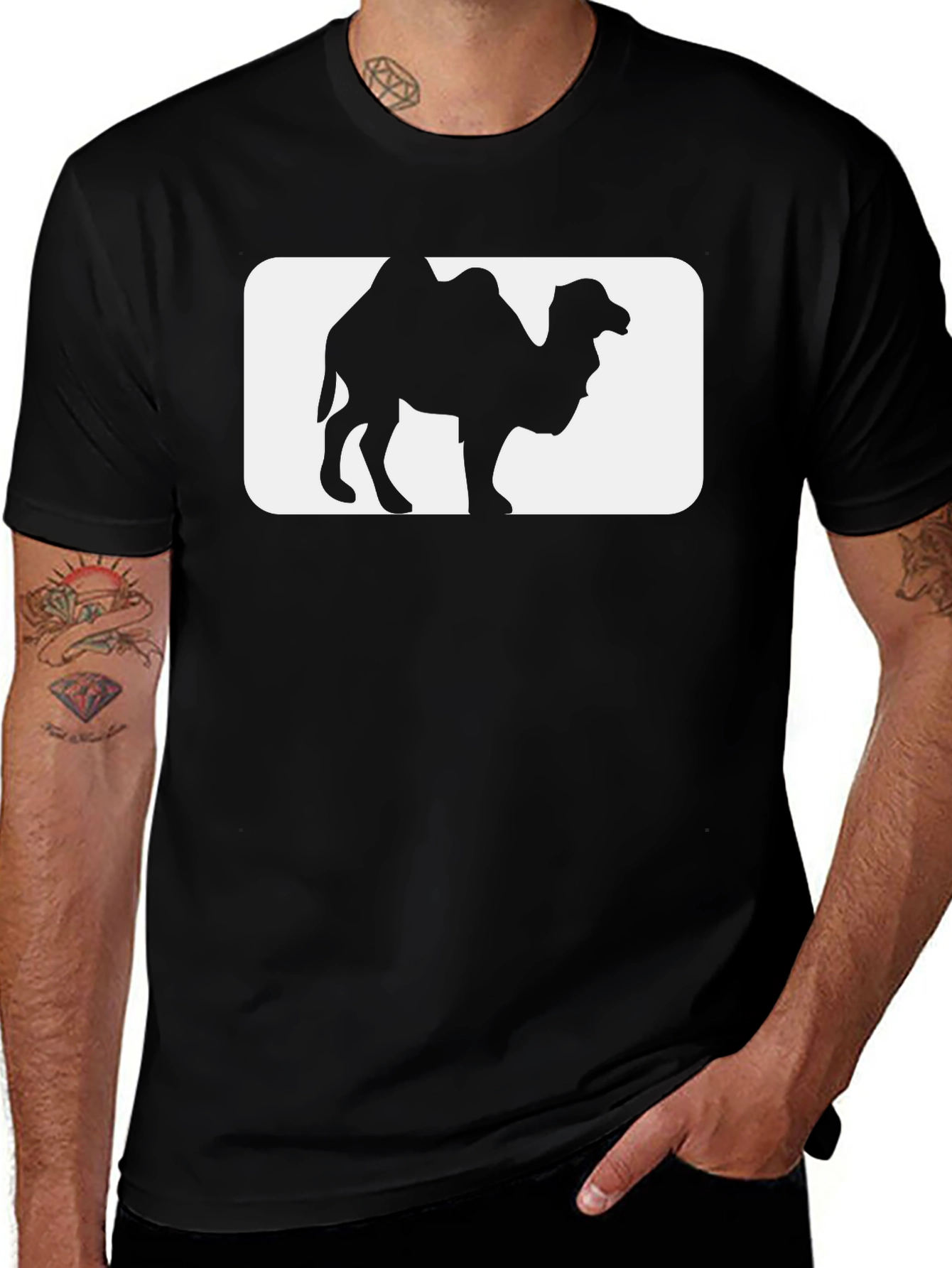 Camel Silhouette T-Shirt - Black