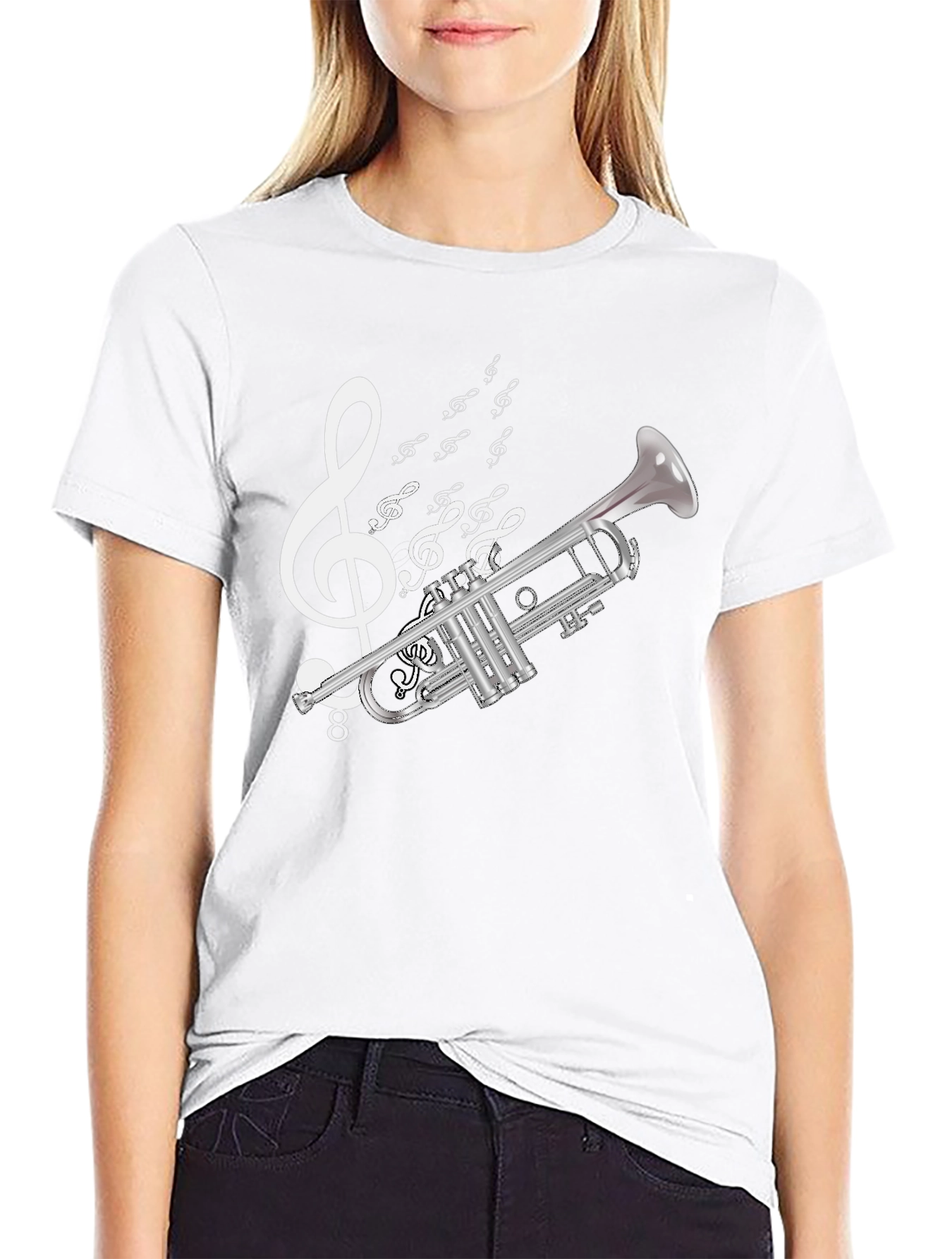 Music Trumpet T-Shirt - Black Cotton Tee