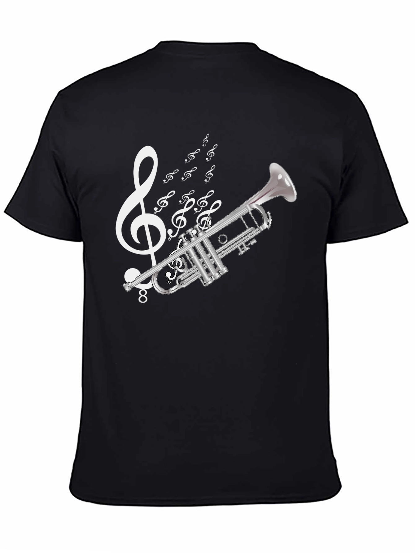 Music Trumpet T-Shirt - Black Cotton Tee