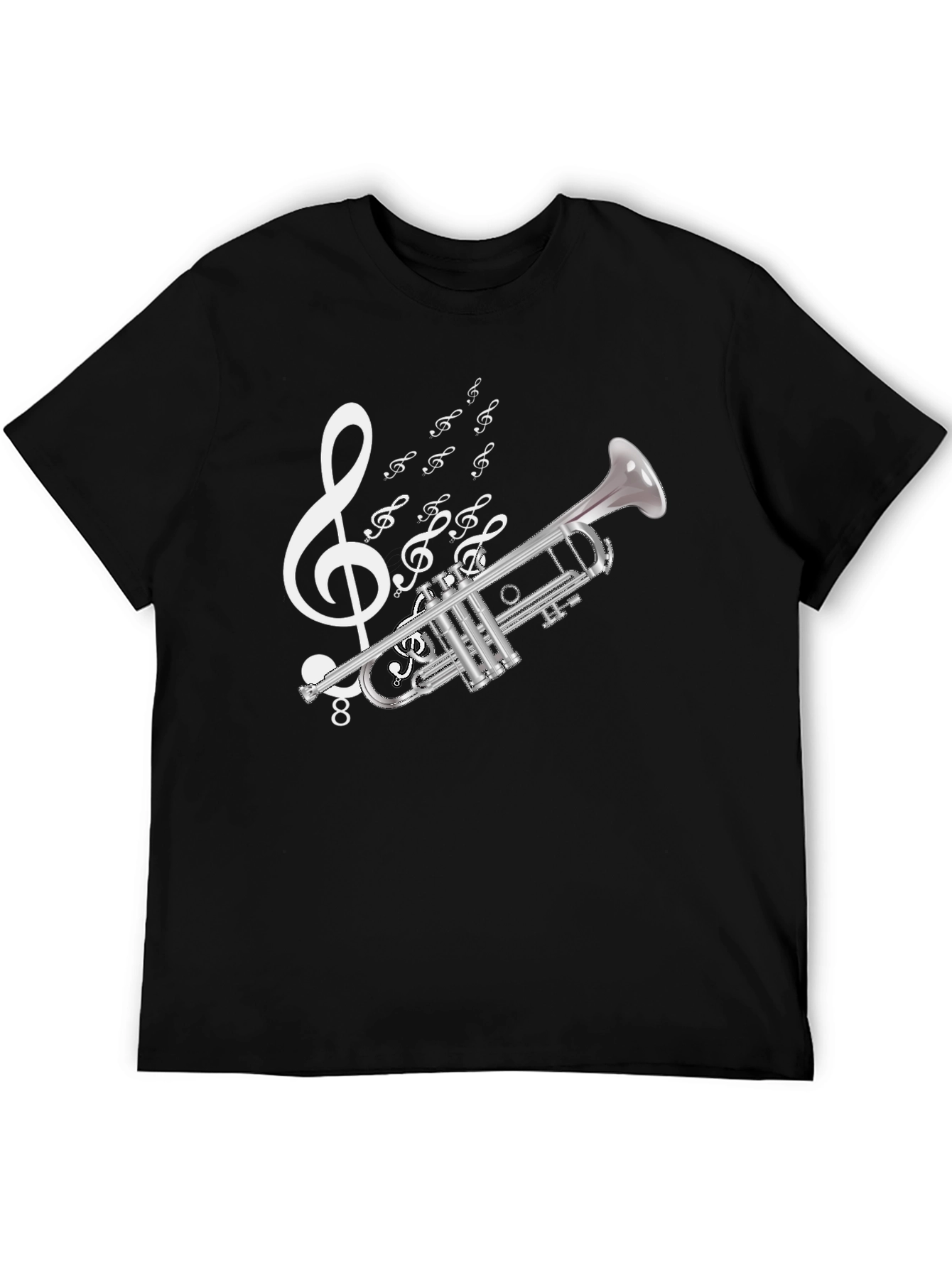 Music Trumpet T-Shirt - Black Cotton Tee