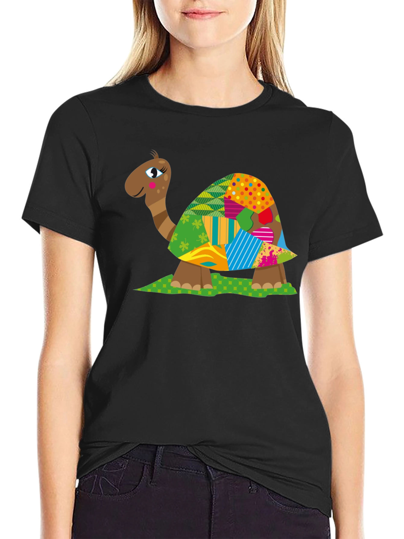 Turtle Patchwork T-Shirt - Unique Design