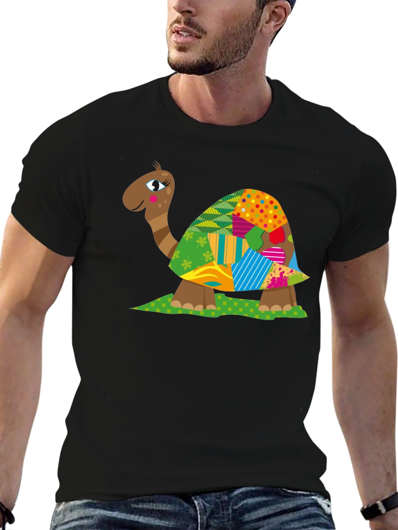 Turtle Patchwork T-Shirt - Unique Design