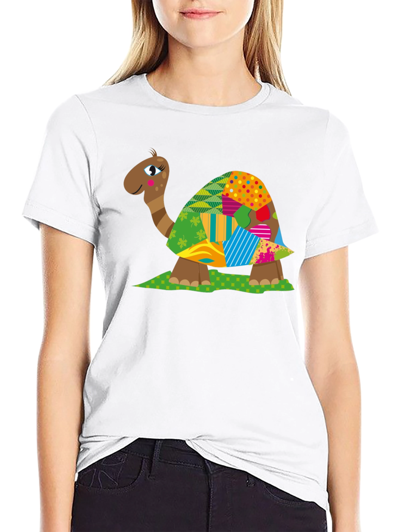 Turtle Patchwork T-Shirt - Unique Design