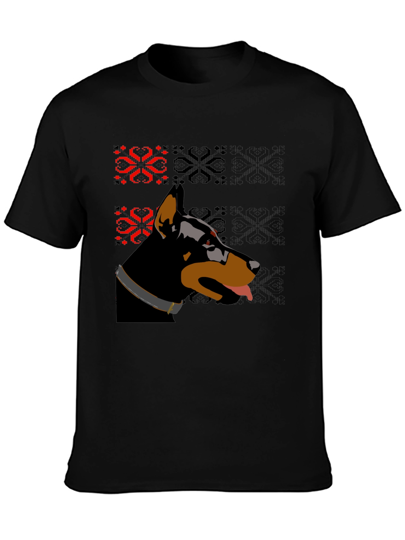 Doberman Ugly Sweater Graphic Tee - Black