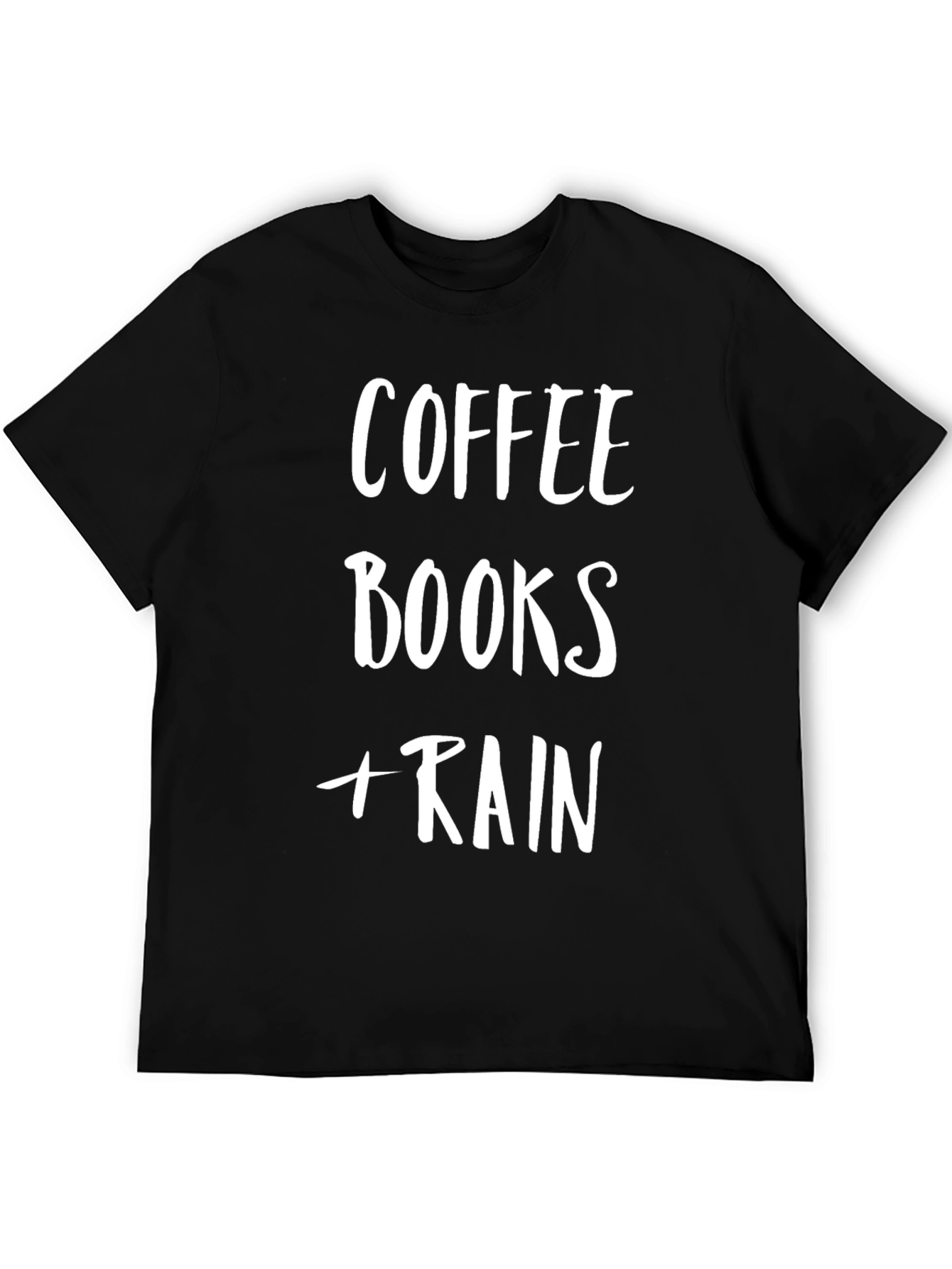 Coffee Books Rain T-Shirt - Cozy Comfort