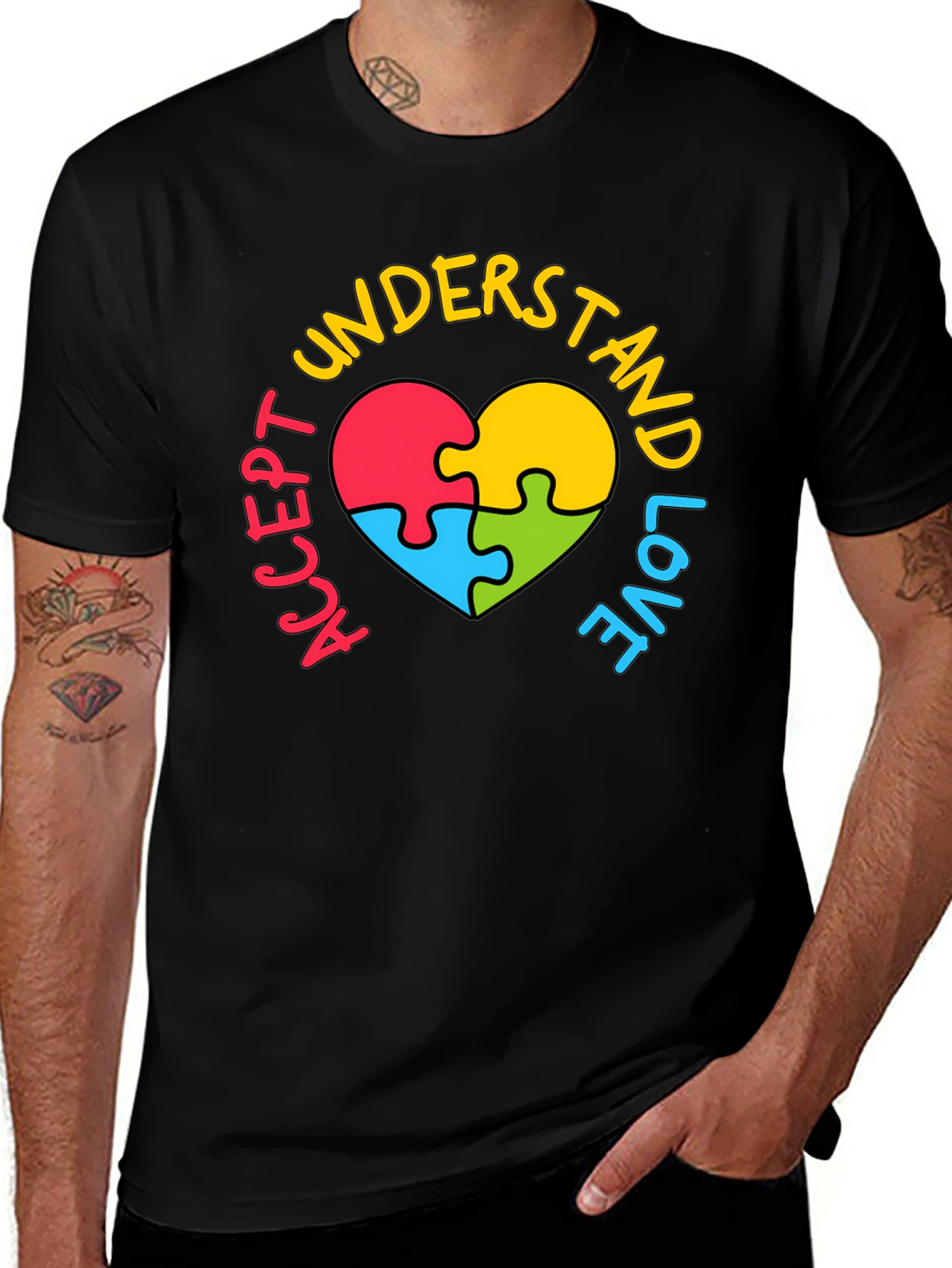 Accept Understand Love Autism Awareness T-Shirt