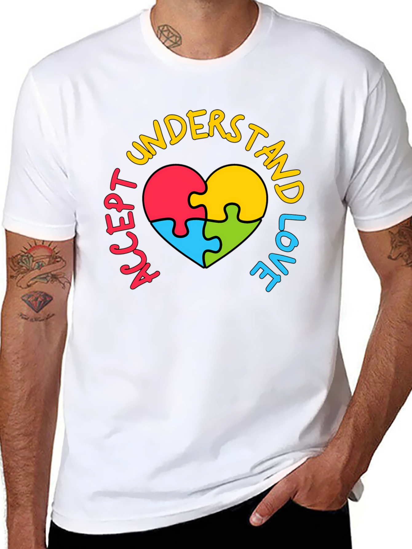 Accept Understand Love Autism Awareness T-Shirt