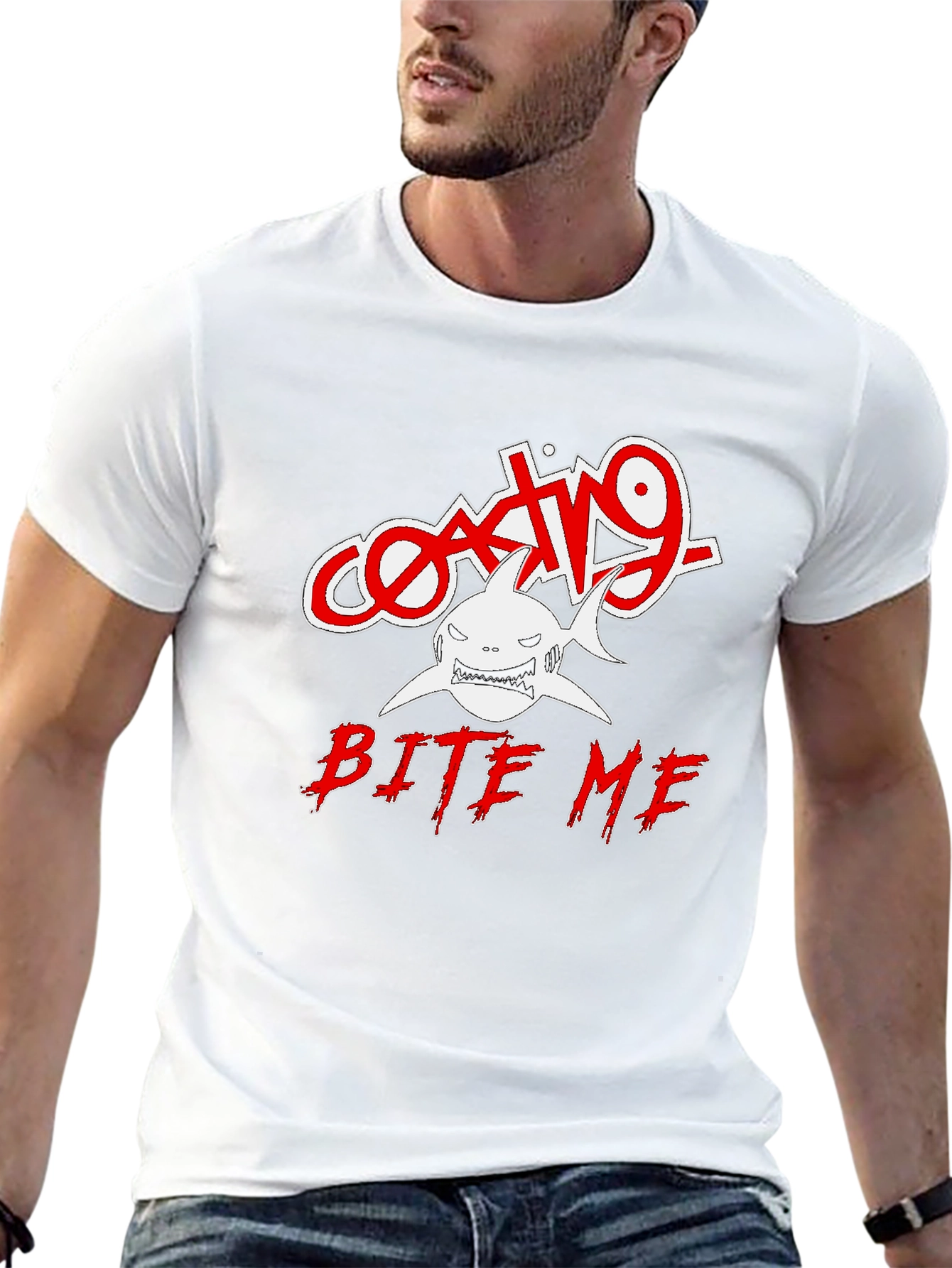 Bite Me Graphic Tee - Shark Design