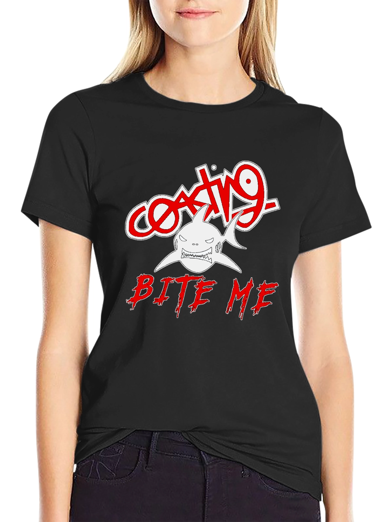 Bite Me Graphic Tee - Shark Design