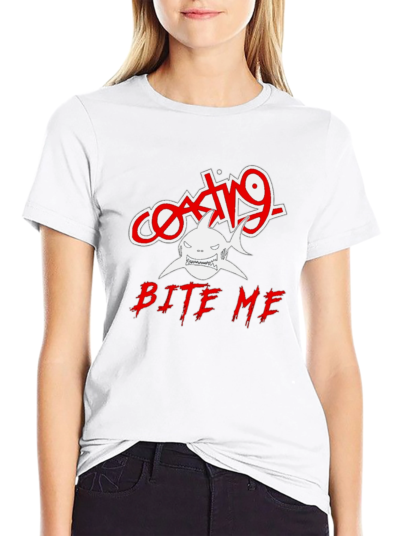 Bite Me Graphic Tee - Shark Design