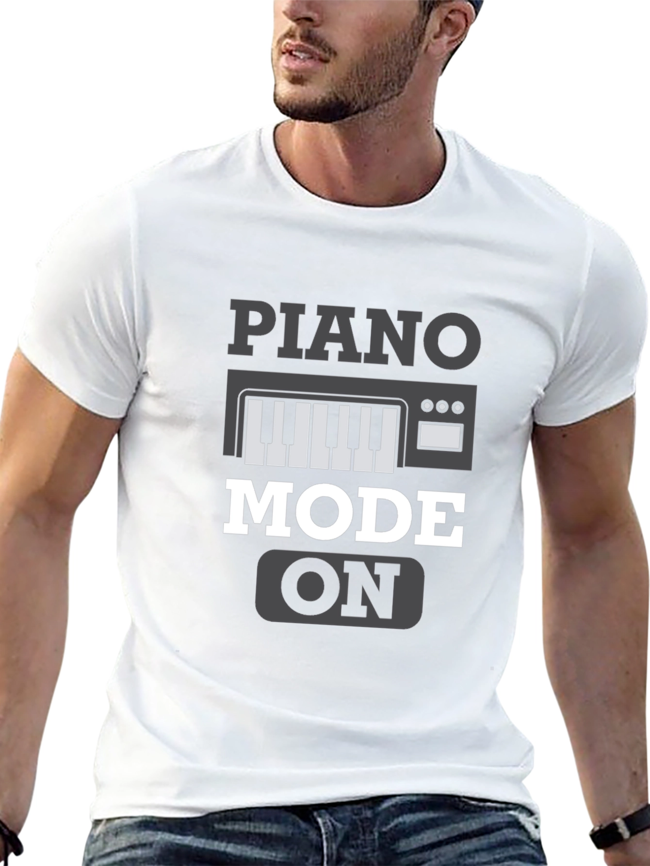 Piano Mode On Graphic Tee - Music Lover Shirt