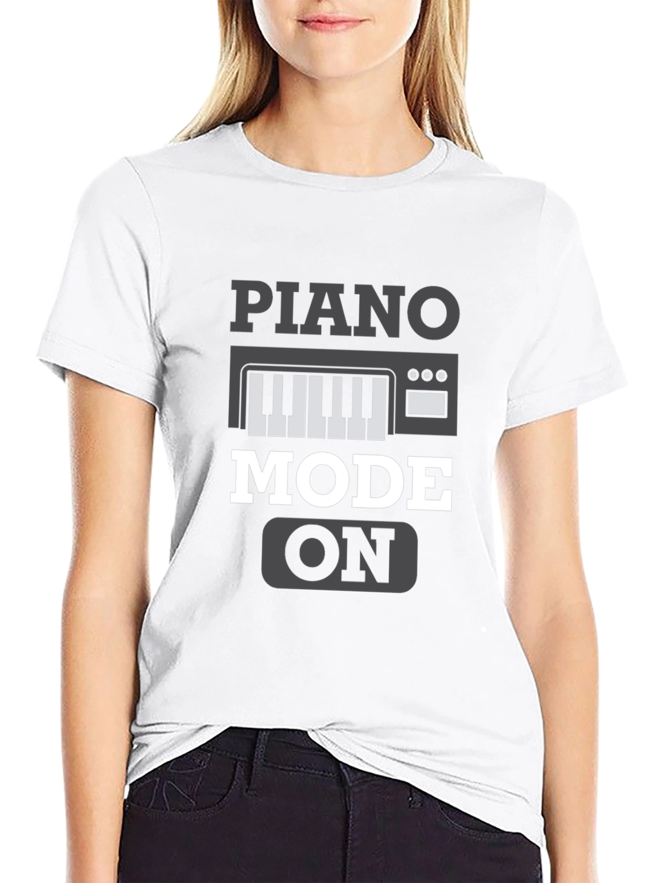 Piano Mode On Graphic Tee - Music Lover Shirt