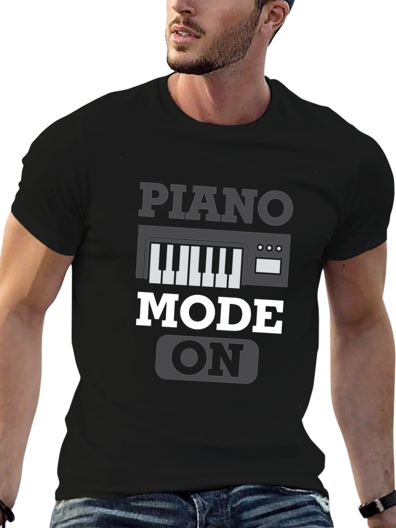 Piano Mode On Graphic Tee - Music Lover Shirt