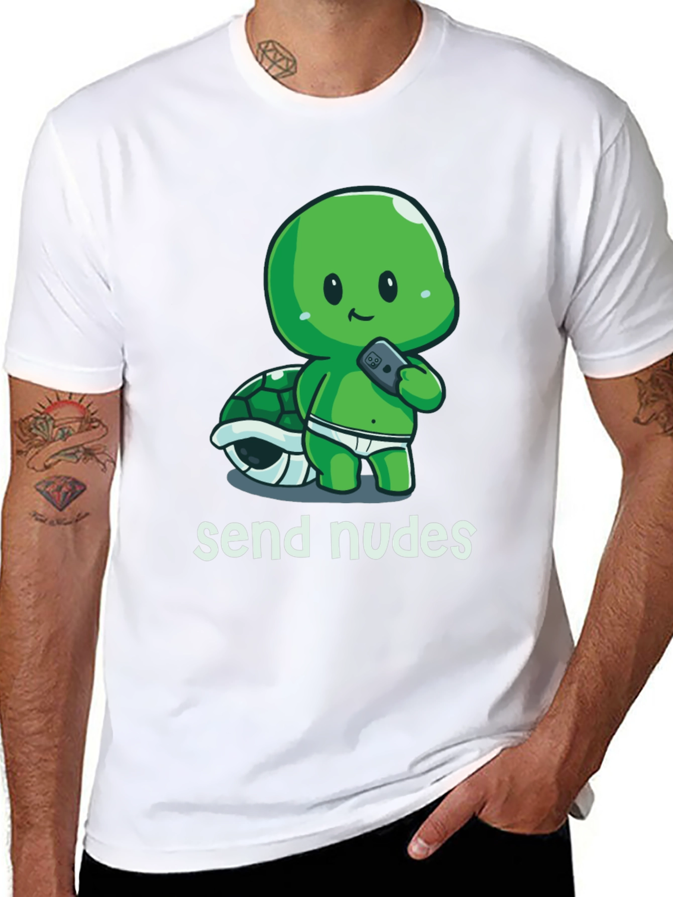 Send Nudes Turtle T-Shirt - Funny Graphic Tee