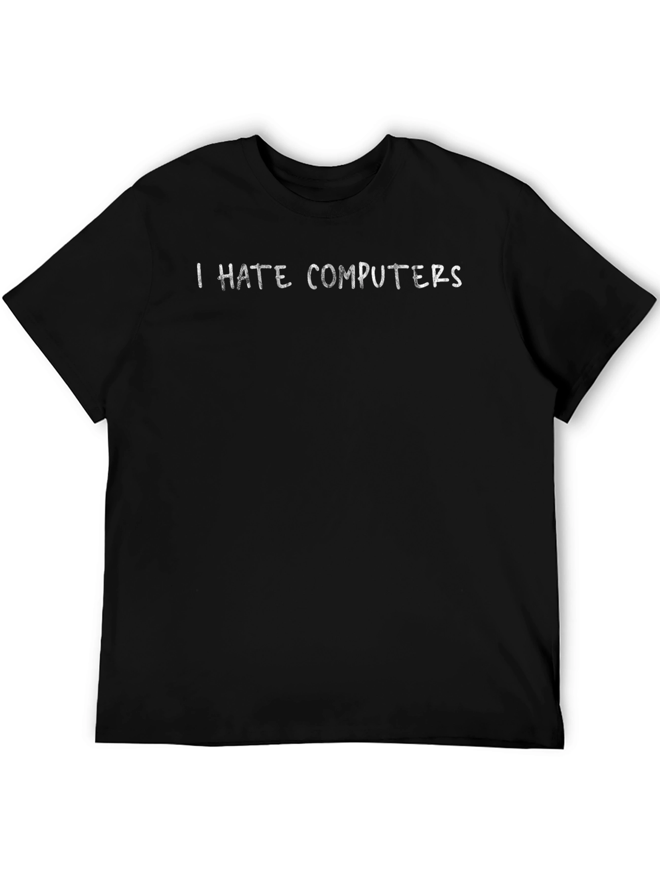 I Hate Computers Black Crewneck T-Shirt