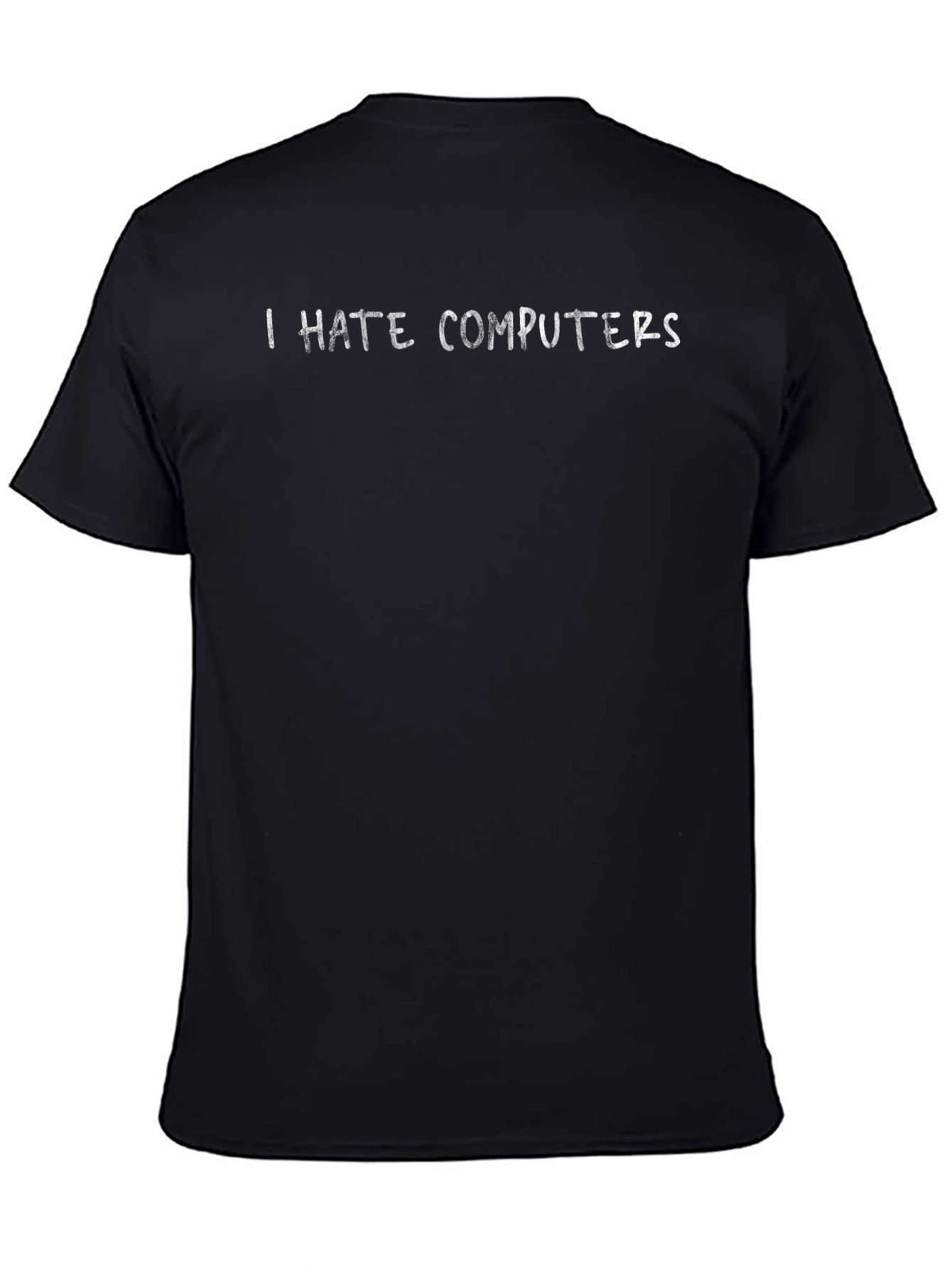 I Hate Computers Black Crewneck T-Shirt