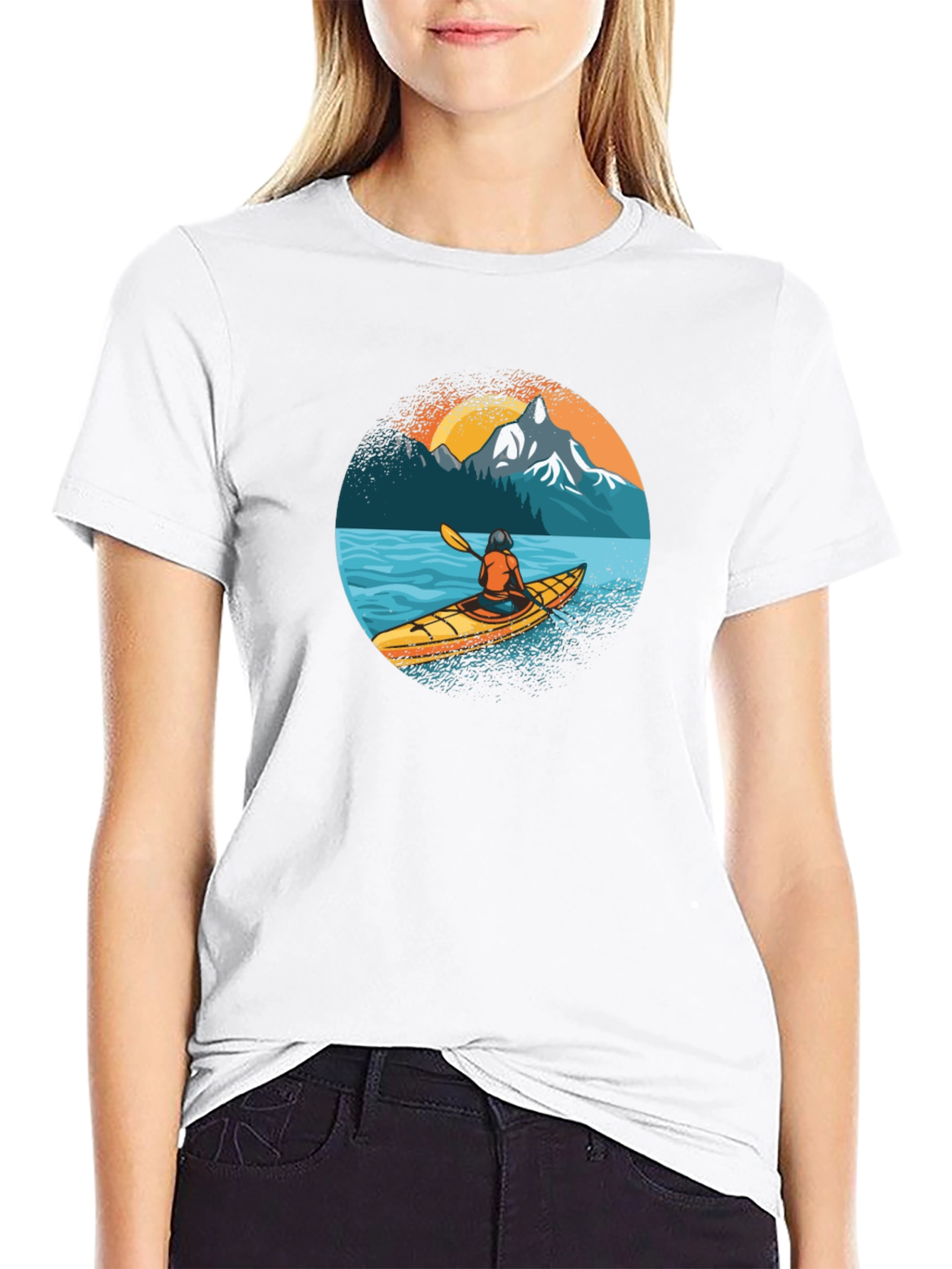 Kayaking Adventure Graphic Tee - Black