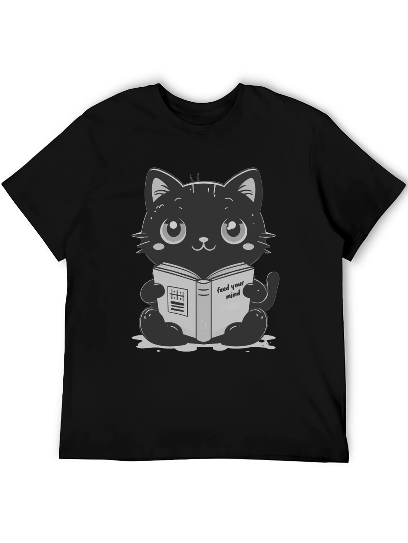 Cute Cartoon Cat Reading Book T-Shirt