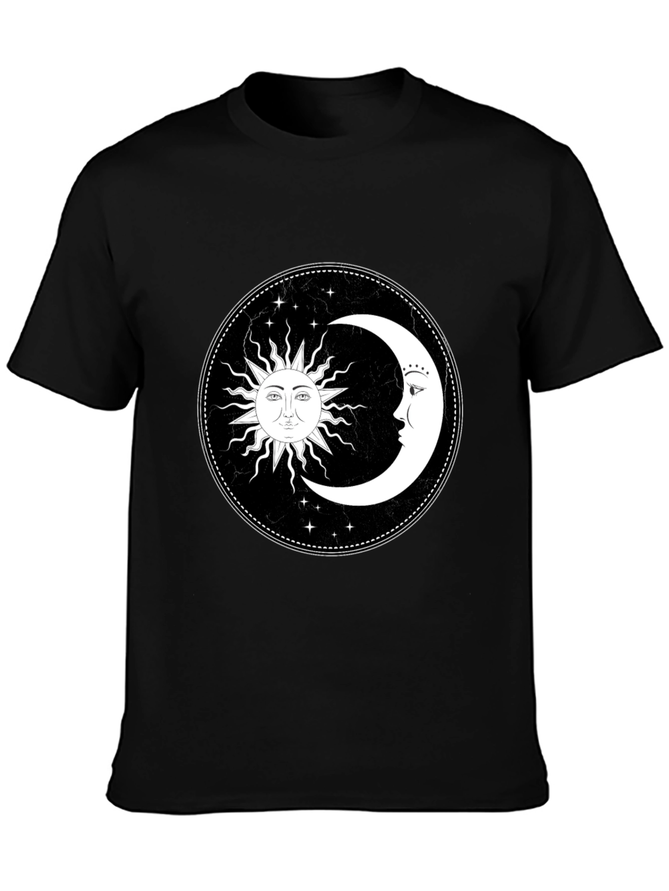 Celestial Sun and Moon Graphic T-Shirt