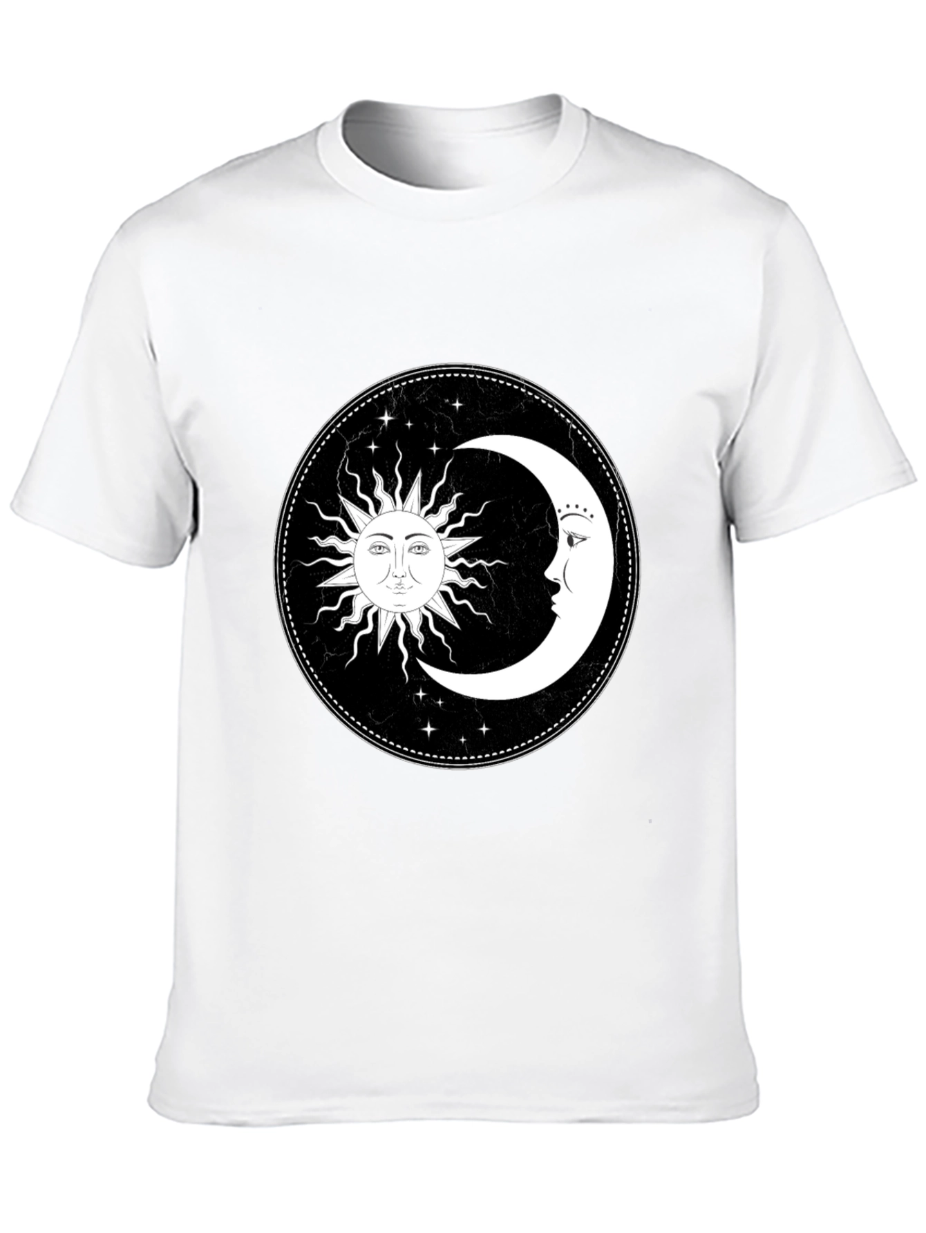 Celestial Sun and Moon Graphic T-Shirt