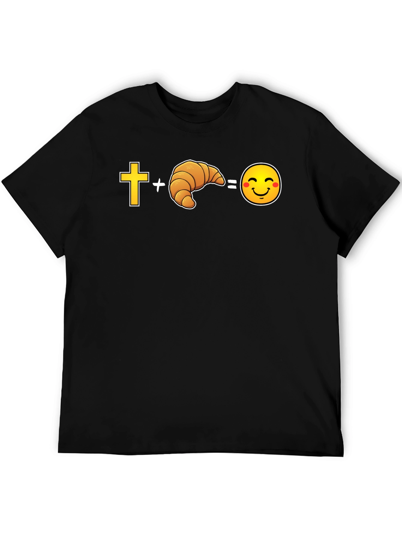 Cross Plus Croissant Equals Happy Face Graphic Tee