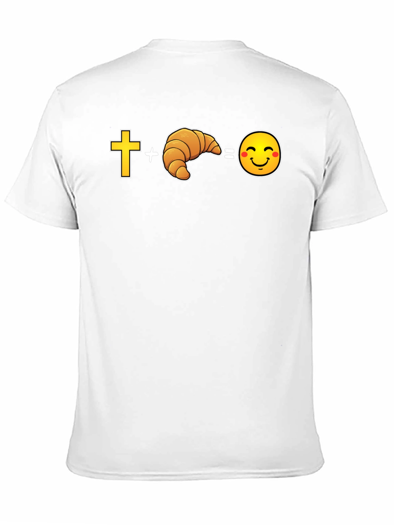 Cross Plus Croissant Equals Happy Face Graphic Tee