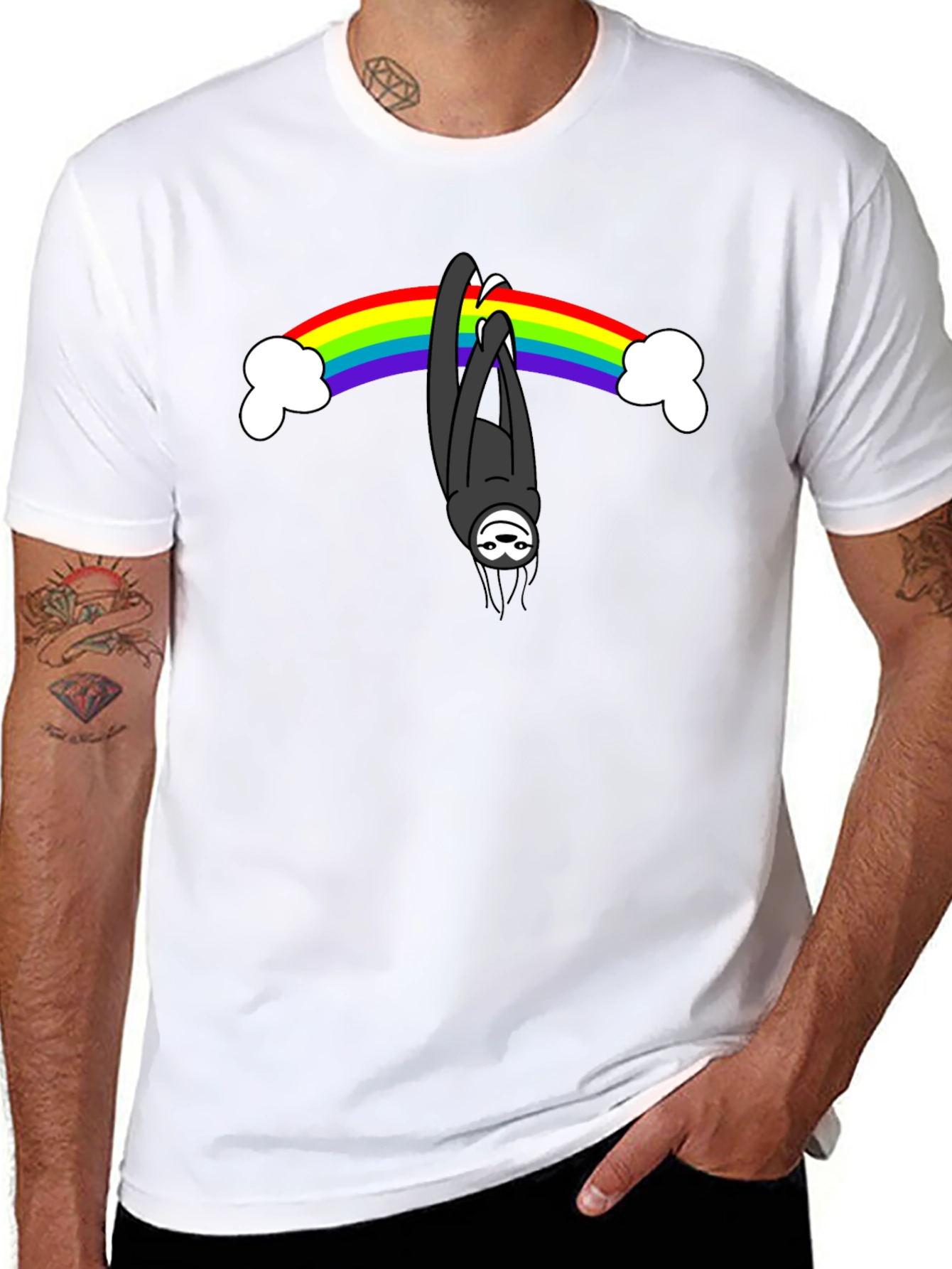 Rainbow Sloth T-Shirt - Hang In There!
