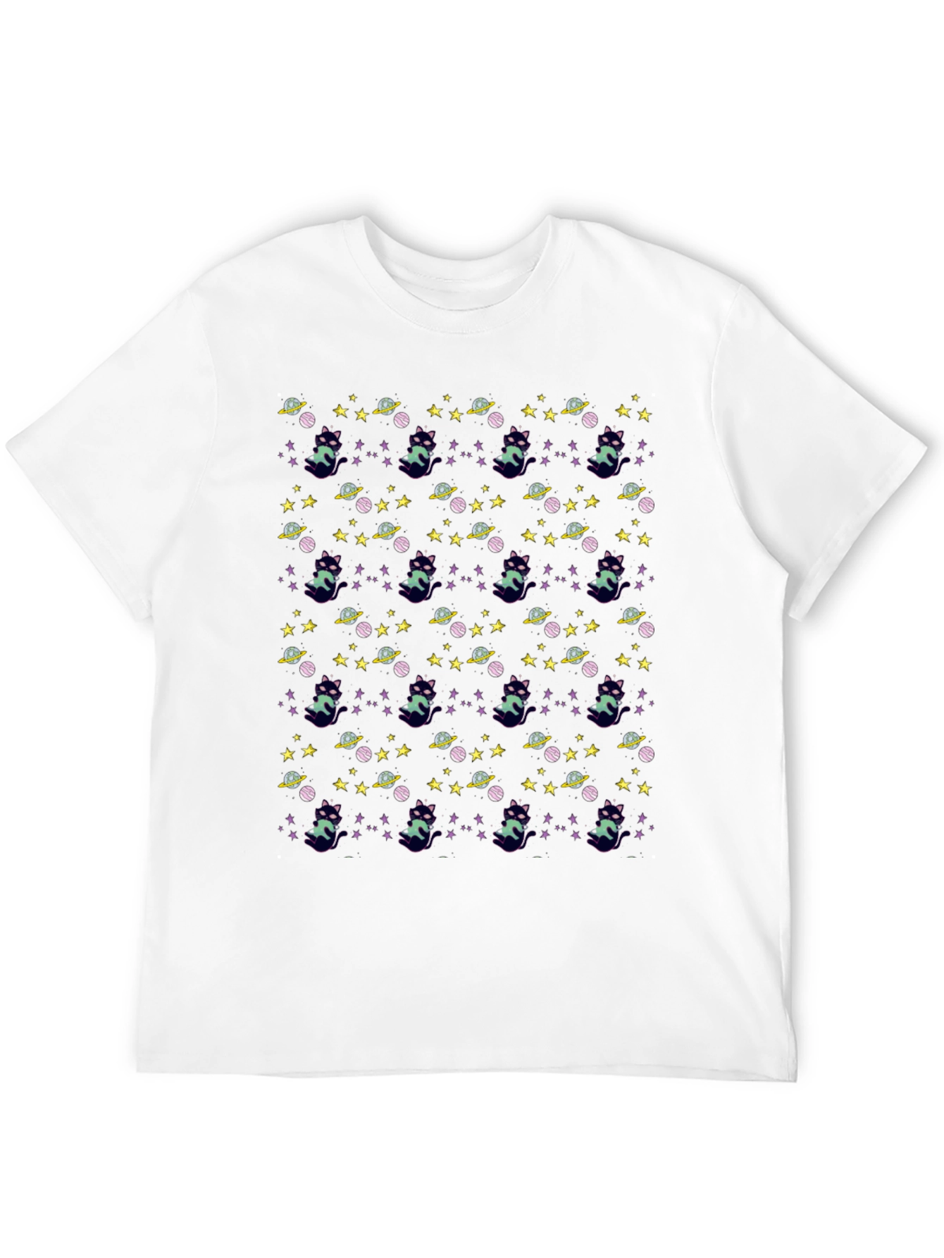 Space Cat T-Shirt - Unique Pattern Tee