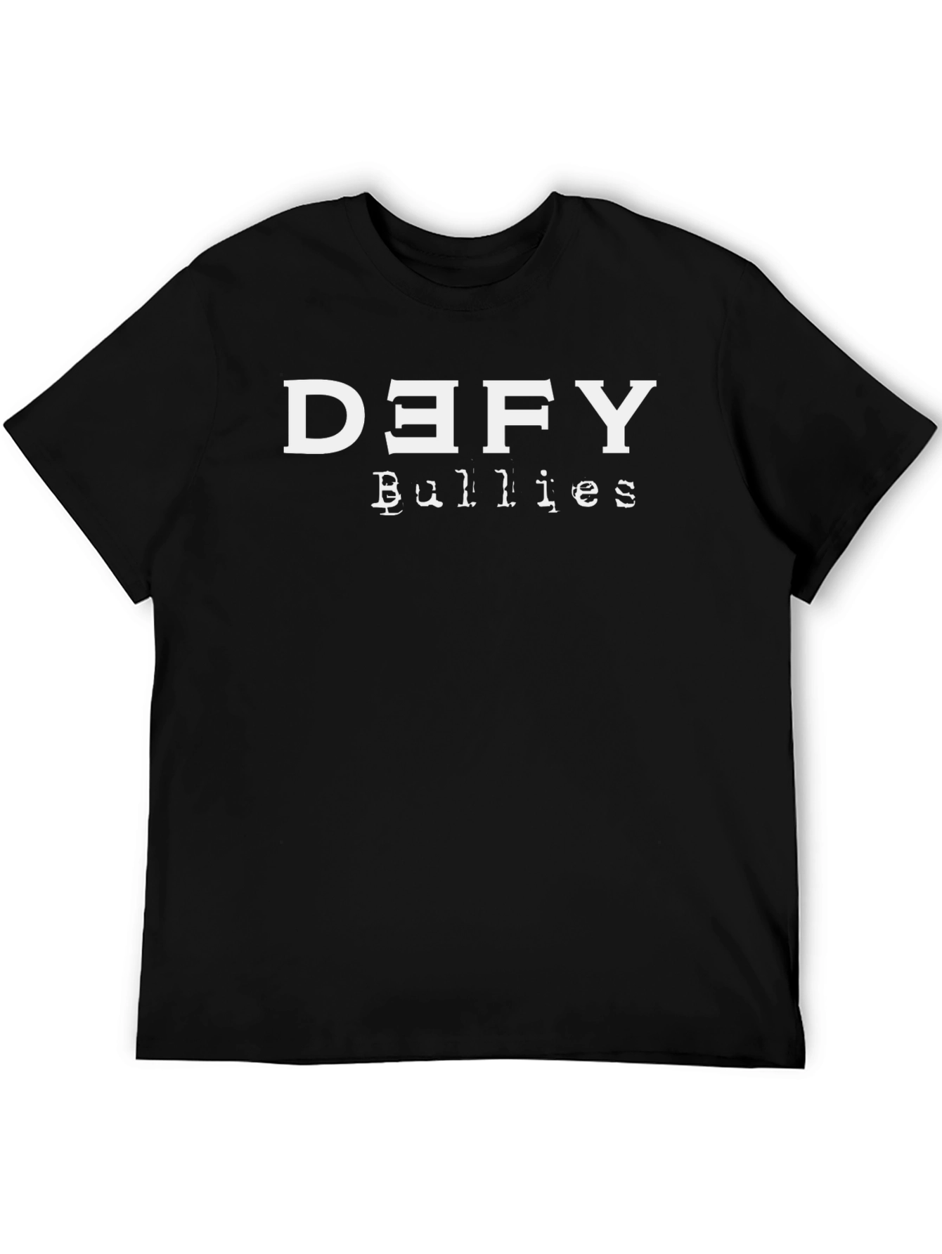 Defy Bullies Black Graphic T-Shirt